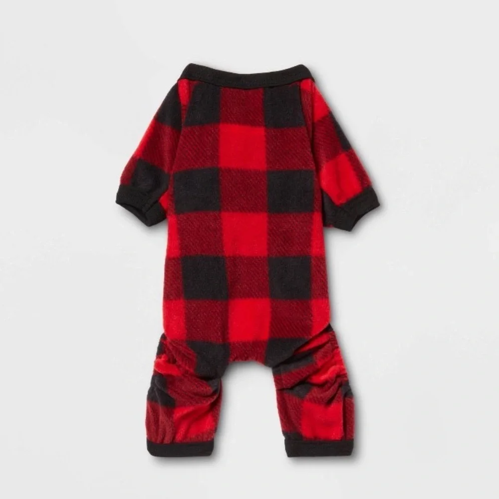 NWT  Dog and Cat Buffalo Check Pajama with Sleeves - Wondershop XS extra small